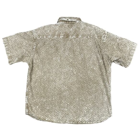 Diesel - S-Lazer Perforated Short Sleeve Shirt in Beige & Cream - Picture 5 of 6